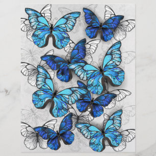 Composition of White and Blue Butterflies Flyer