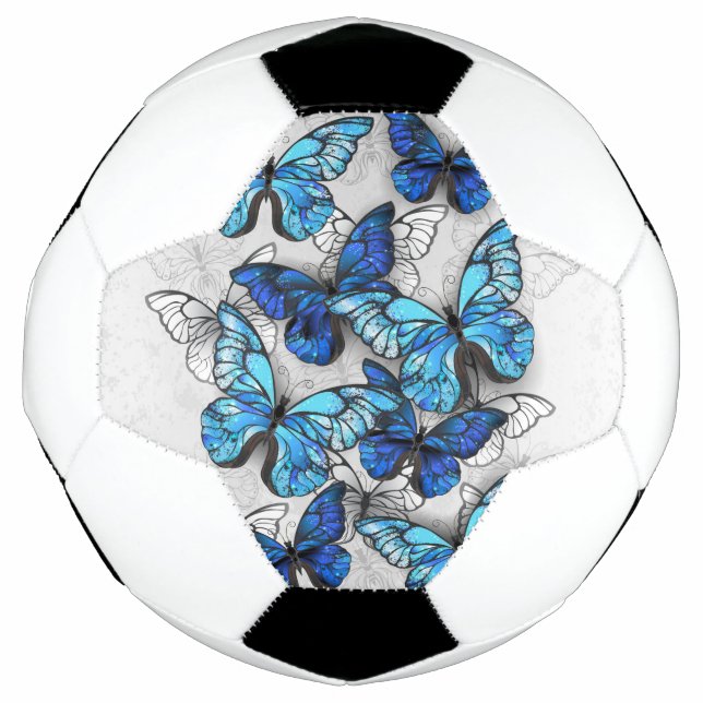 Composition of White and Blue Butterflies Football (Front)