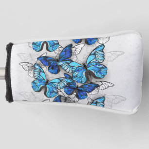 Composition of White and Blue Butterflies Golf Head Cover