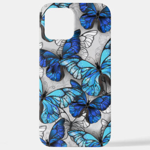 Composition of White and Blue Butterflies iPhone 12 Pro Max Case