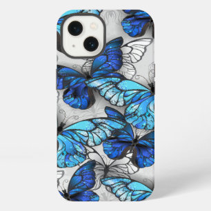 Composition of White and Blue Butterflies iPhone 13 Case