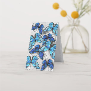 Composition of White and Blue Butterflies Loyalty Card