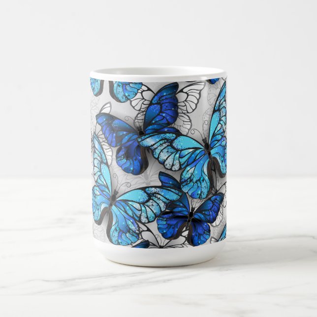Composition of White and Blue Butterflies Magic Mug (Center)