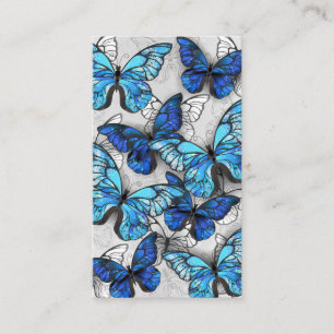 Composition of White and Blue Butterflies Place Card