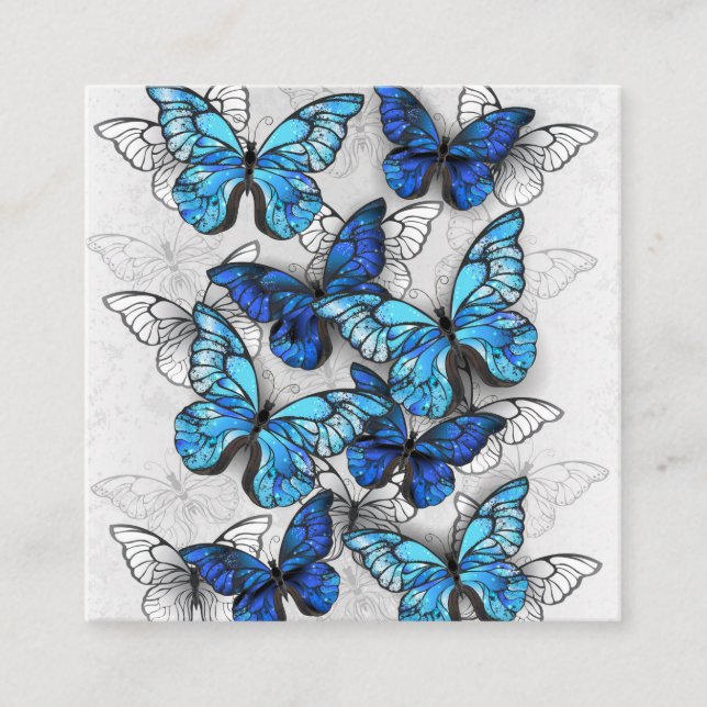 Composition of White and Blue Butterflies Referral Card (Front)