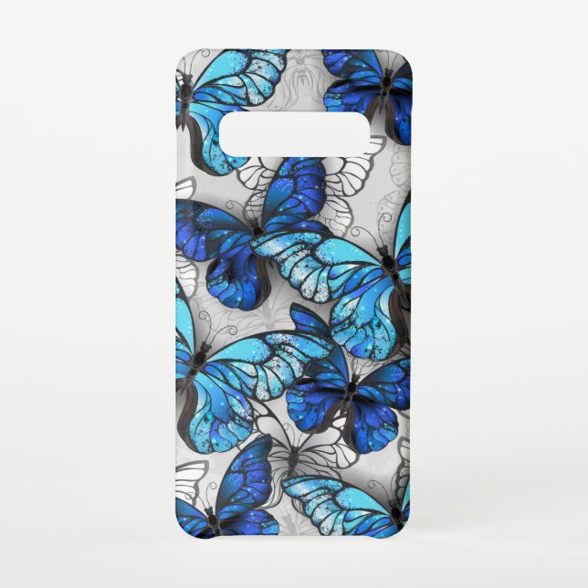 Composition of White and Blue Butterflies Samsung Galaxy Case (Back)
