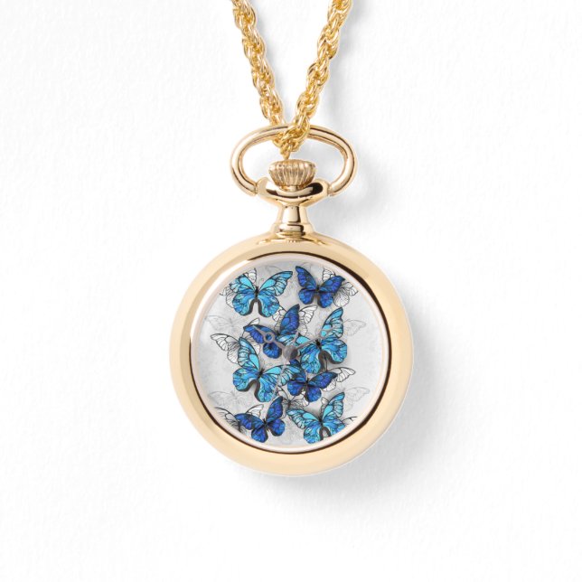 Composition of White and Blue Butterflies Watch (Front)