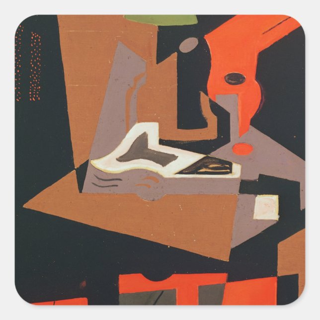 Composition (oil on canvas) square sticker (Front)