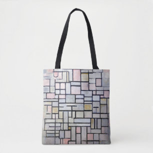 Composition Pink and Gray, Mondrian Tote Bag