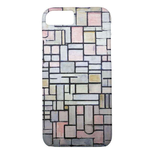 Composition Pink and Grey, Mondrian Case-Mate iPhone Case (Back)