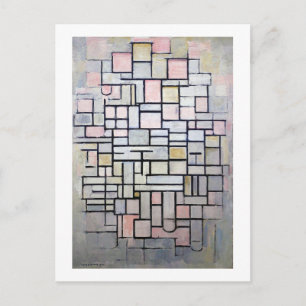Composition Pink and Grey, Mondrian Postcard
