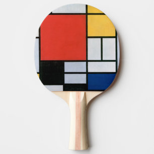 Composition Red, Yellow, Blue, Black Mondriaan Ping Pong Paddle