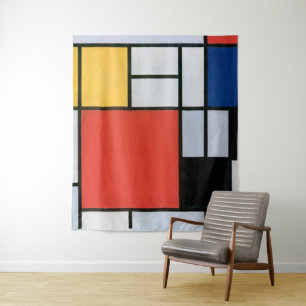 Composition Red, Yellow, Blue, Black Mondriaan Tapestry