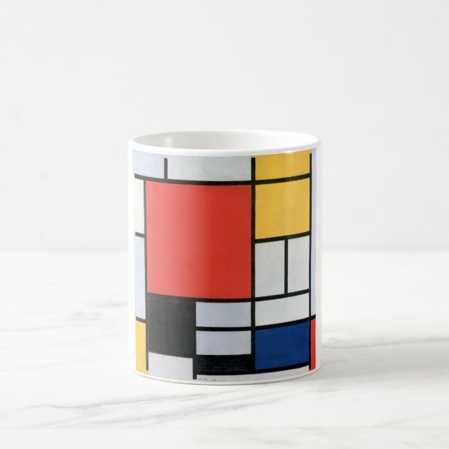 Composition Red, Yellow, Blue, Black, Mondrian Coffee Mug (Center)