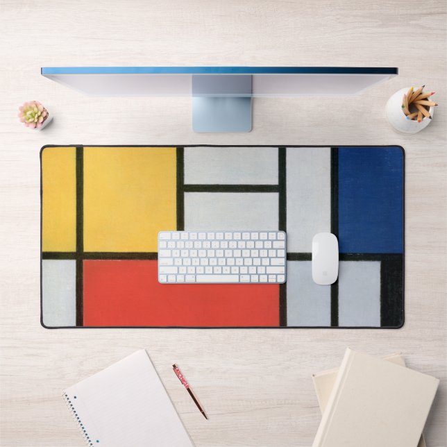 Composition Red, Yellow, Blue, Black, Mondrian Desk Mat (Office 1)