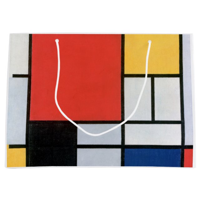 Composition Red, Yellow, Blue, Black, Mondrian Large Gift Bag (Front)