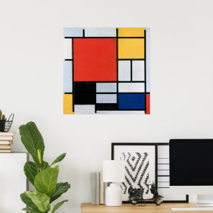 Composition Red, Yellow, Blue, Black Mondrian Poster