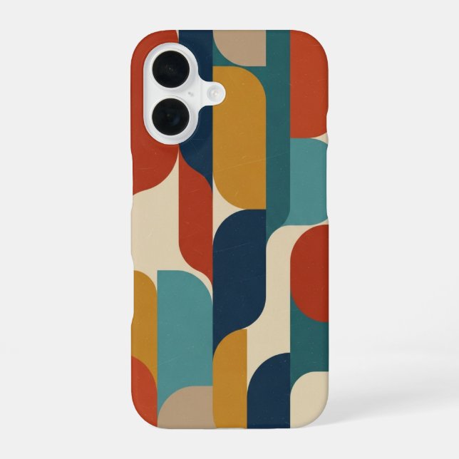 Composition Verticale Abstraite Rétro iPhone 16 Case (Back)