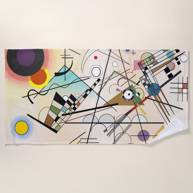 Composition VIII by Wassily Kandinsky Beach Towel (Front)