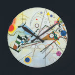 Composition VIII by Wassily Kandinsky Round Clock<br><div class="desc">Composition VIII by Wassily Kandinsky.
Please visit my store for more interesting design and more colour choice.
=> zazzle.com/colorfulworld*</div>