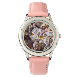 COMPOSITION WITH ANIMALS,REARING HORSES,DEERS,DOGS WATCH