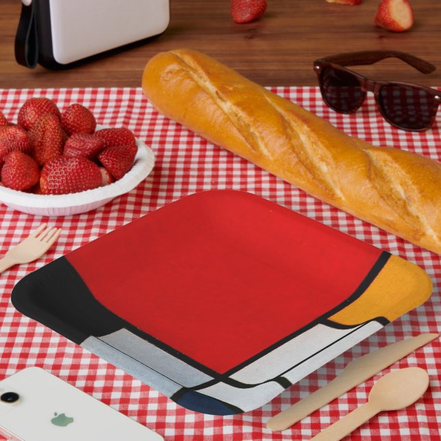 Composition with Large Red Plane Paper Plate (Picnic)