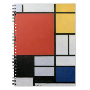 Composition with Red Yellow Blue & Black Abstract  Notebook