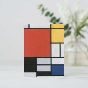 Composition with Red Yellow Blue & Black Abstract Postcard