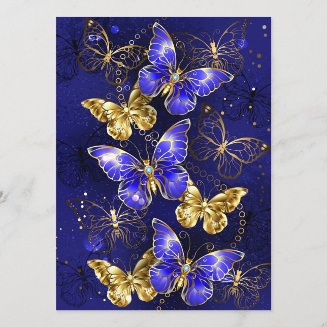 Composition with Sapphire Butterflies Advice Card (Front)