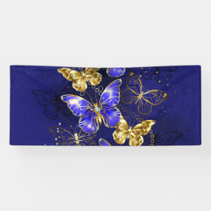 Composition with Sapphire Butterflies Banner