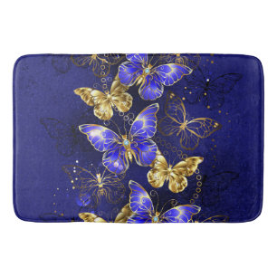 Composition with Sapphire Butterflies Bath Mat