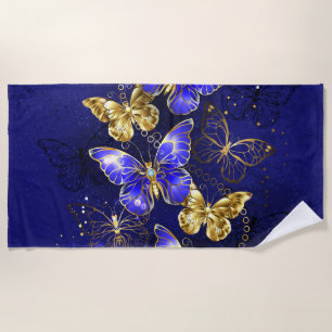 Composition with Sapphire Butterflies Beach Towel