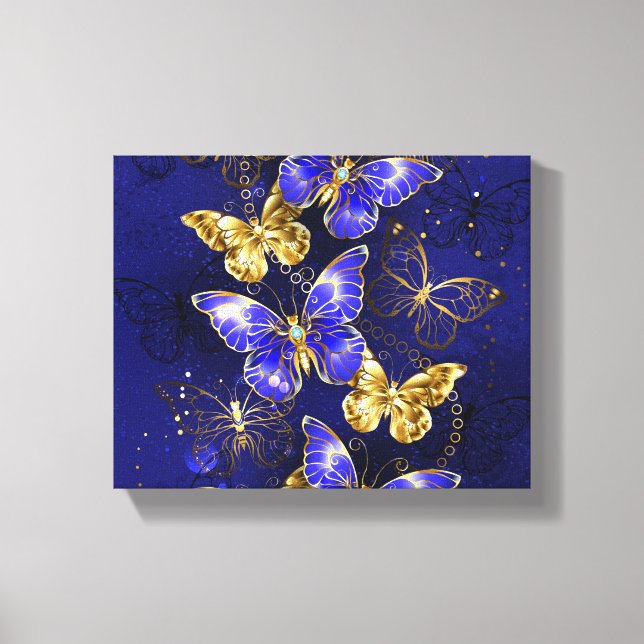 Composition with Sapphire Butterflies Canvas Print (Front)