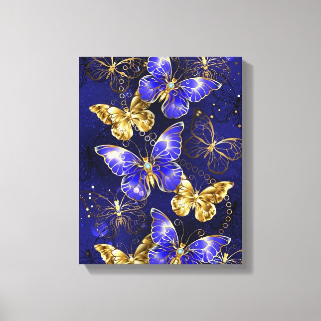 Composition with Sapphire Butterflies Canvas Print (Front)