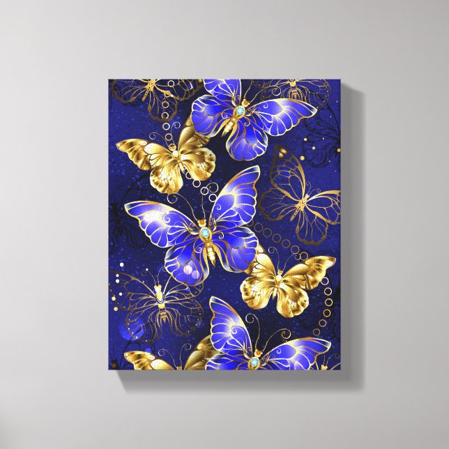 Composition with Sapphire Butterflies Canvas Print (Front)