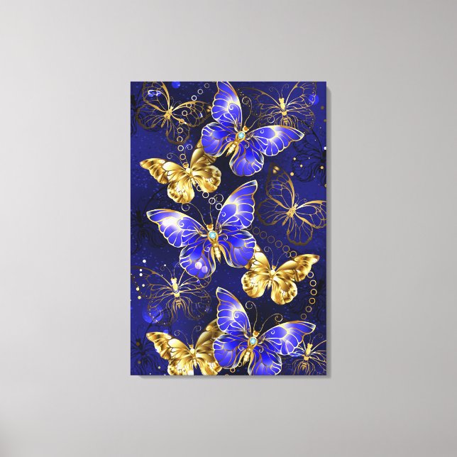 Composition with Sapphire Butterflies Canvas Print (Front)