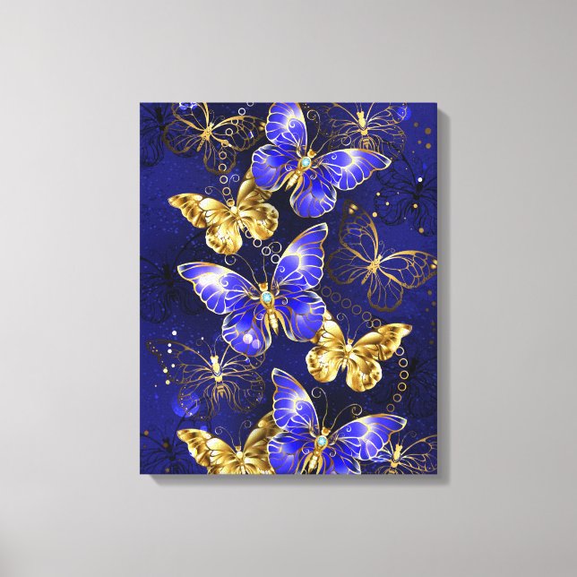 Composition with Sapphire Butterflies Canvas Print (Front)