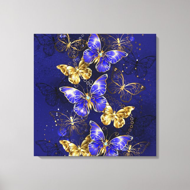 Composition with Sapphire Butterflies Canvas Print (Front)