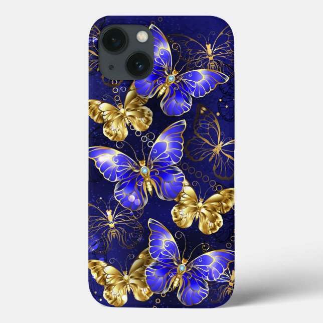Composition with Sapphire Butterflies Case-Mate iPhone Case (Back)