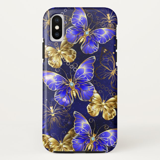 Composition with Sapphire Butterflies Case-Mate iPhone Case (Back)