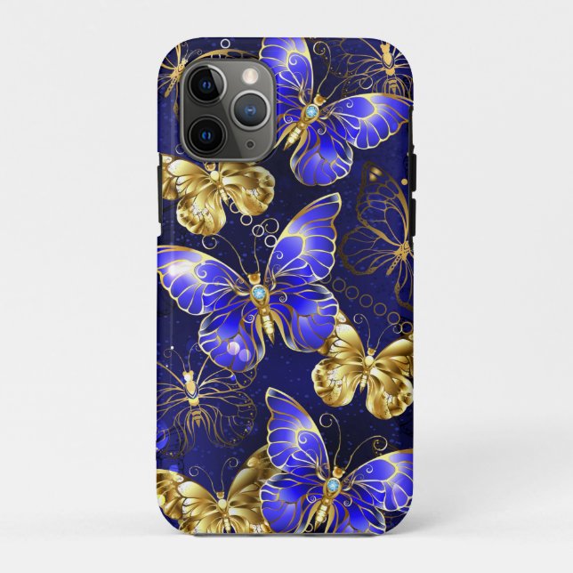 Composition with Sapphire Butterflies Case-Mate iPhone Case (Back)
