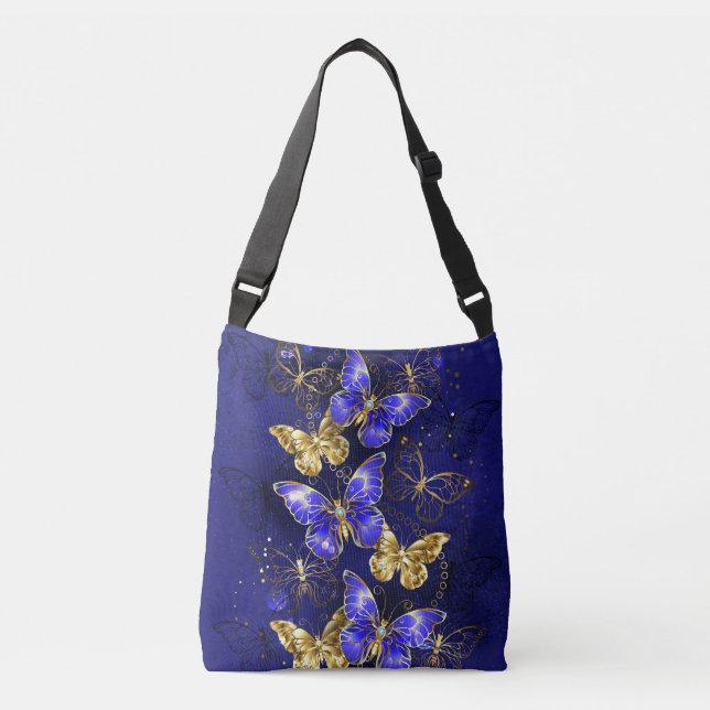 Composition with Sapphire Butterflies Crossbody Bag (Front)