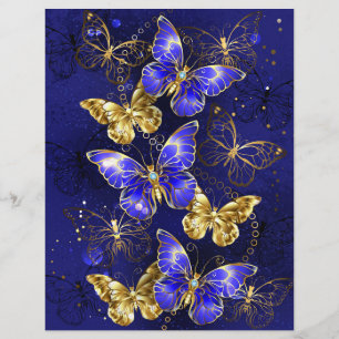 Composition with Sapphire Butterflies Custom Letterhead