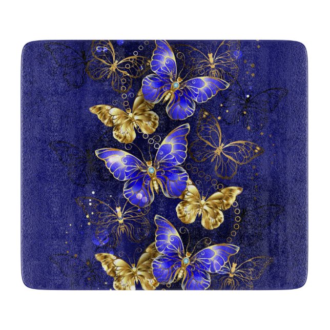 Composition with Sapphire Butterflies Cutting Board (Front)