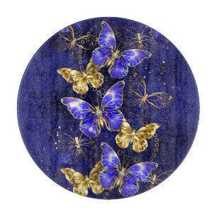 Composition with Sapphire Butterflies Cutting Board
