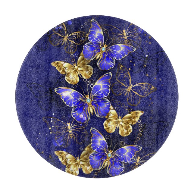Composition with Sapphire Butterflies Cutting Board (Front)