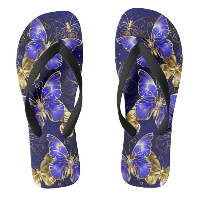 Composition with Sapphire Butterflies Flip Flops (Footbed)