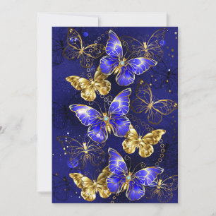 Composition with Sapphire Butterflies Holiday Card