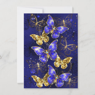 Composition with Sapphire Butterflies Holiday Card