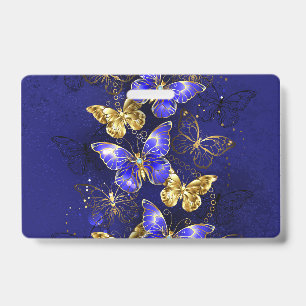 Composition with Sapphire Butterflies ID Badge